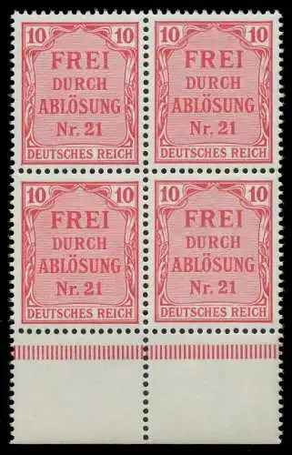 D-REICH DIENST Nr 4 postfrisch VIERERBLOCK URA 86F35A