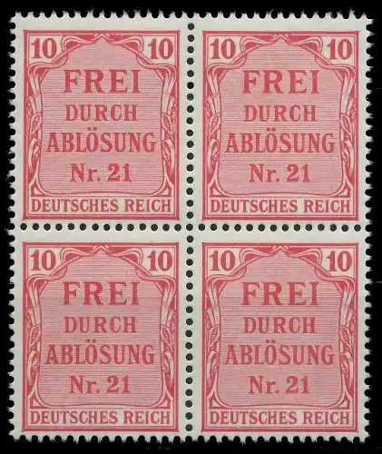 D-REICH DIENST Nr 4 postfrisch VIERERBLOCK 86F362