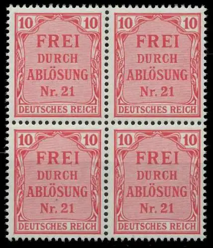 D-REICH DIENST Nr 4 postfrisch VIERERBLOCK 86F382