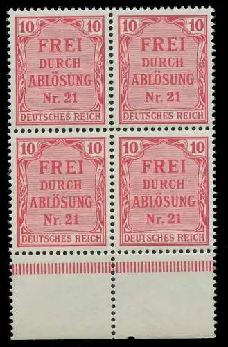 D-REICH DIENST Nr 4 postfrisch VIERERBLOCK URA 86F38A