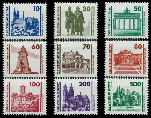 DDR DS BAUWERKE DENKMÄLER Nr 3344-3352 postfrisch 86F4E6