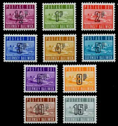 GUERNSEY PORTOMARKEN Nr 8-17 postfrisch S019CEE