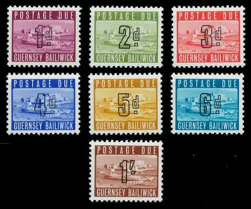 GUERNSEY PORTOMARKEN Nr 1-7 postfrisch 8713AA