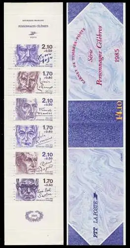 FRANKREICH MARKENHEFTCHEN Nr MH2 2484C-2489C S01A916