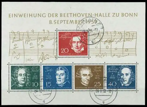 BRD BLOCK KLEINBOGEN 1949 1989 Block 2 zentrisch gestempelt 875E12