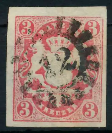 BAYERN MÜHLRADSTEMPEL AUF Nr 15 gMR _12 gestempelt 87596A