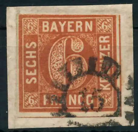 BAYERN MÜHLRADSTEMPEL AUF Nr 4II gMR _15 gestempelt BRFS 8759D2