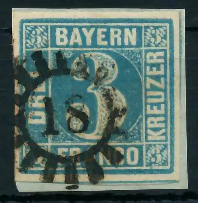 BAYERN MÜHLRADSTEMPEL AUF Nr 2II gMR _18 gestempelt 875A0E