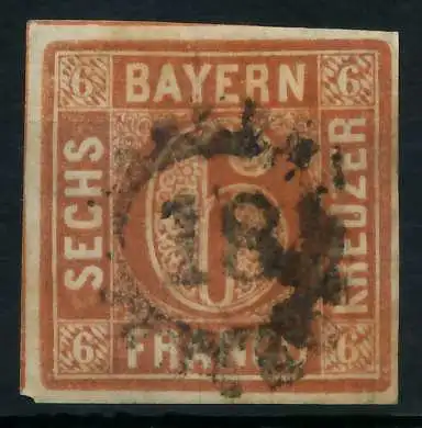 BAYERN MÜHLRADSTEMPEL AUF Nr 4II gMR _18 gestempelt 875A2E