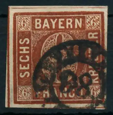 BAYERN MÜHLRADSTEMPEL AUF Nr 4II gMR _98 gestempelt 87C08E