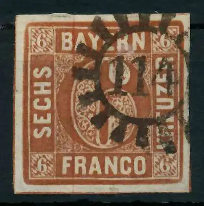 BAYERN MÜHLRADSTEMPEL AUF Nr 4II gMR 114 ZENTR- 87C1B2