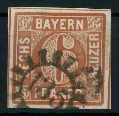 BAYERN MÜHLRADSTEMPEL AUF Nr 4II gMR 135 gestempelt 87C27A