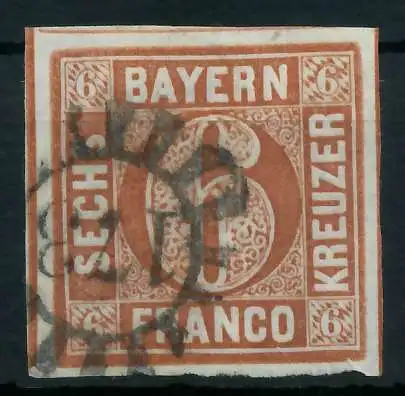 BAYERN MÜHLRADSTEMPEL AUF Nr 4II gMR 173 gestempelt 87E20E