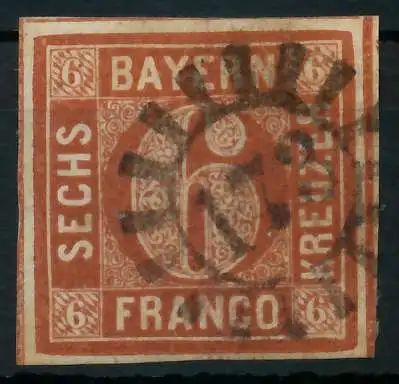 BAYERN MÜHLRADSTEMPEL AUF Nr 4II gMR 173 ZENTR- 87E226