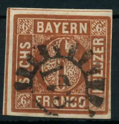 BAYERN MÜHLRADSTEMPEL AUF Nr 4II gMR 173 ZENTR- 87E24E