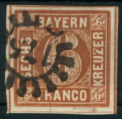 BAYERN MÜHLRADSTEMPEL AUF Nr 4II gMR 175 ZENTR- 87E28E