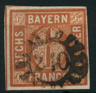 BAYERN MÜHLRADSTEMPEL AUF Nr 4II gMR 210 ZENTR- 87E552