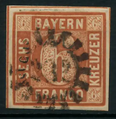 BAYERN MÜHLRADSTEMPEL AUF Nr 4II gMR 232 ZENTR- 87E692