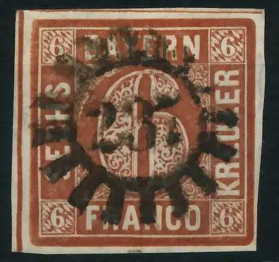 BAYERN MÜHLRADSTEMPEL AUF Nr 4II gMR 237 ZENTR- 87FEEE