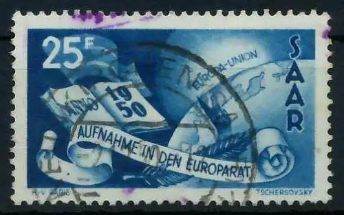 SAARLAND 1950 Nr 297 gestempelt 8845C2