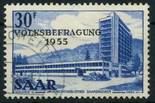 SAARLAND 1955 Nr 364 gestempelt 885E86