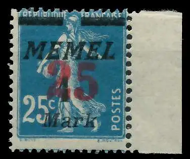 MEMEL 1923 Nr 122 postfrisch 8877A6