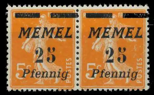 MEMEL 1922 Nr 58 postfrisch WAAGR PAAR 88792A