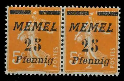 MEMEL 1922 Nr 58 postfrisch WAAGR PAAR 887946
