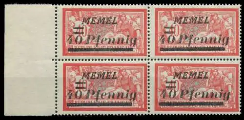 MEMEL 1922 Nr 60 postfrisch VIERERBLOCK SRA 887956
