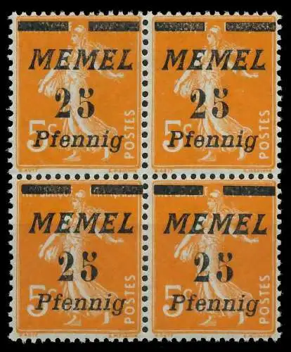 MEMEL 1922 Nr 58 postfrisch VIERERBLOCK 88796E
