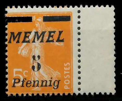 MEMEL 1922 Nr 52 postfrisch SRA 8879EA