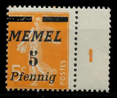 MEMEL 1922 Nr 52 postfrisch SRA 8879F6