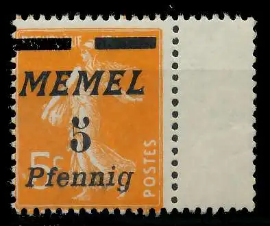 MEMEL 1922 Nr 52 postfrisch SRA 8879FE