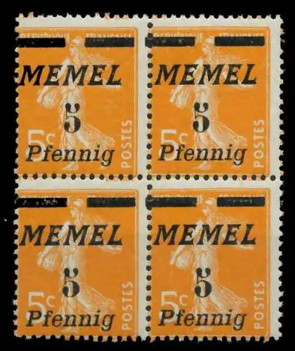 MEMEL 1922 Nr 52 postfrisch VIERERBLOCK 887A3E