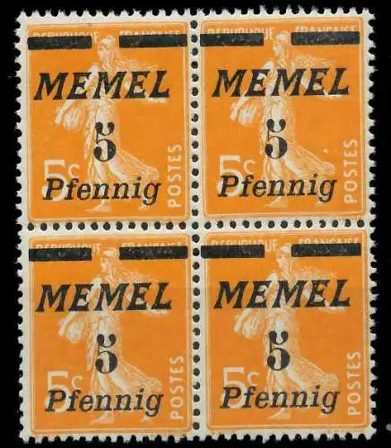 MEMEL 1922 Nr 52 postfrisch VIERERBLOCK 887A52