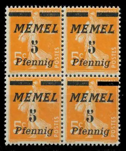 MEMEL 1922 Nr 52 postfrisch VIERERBLOCK 887A66