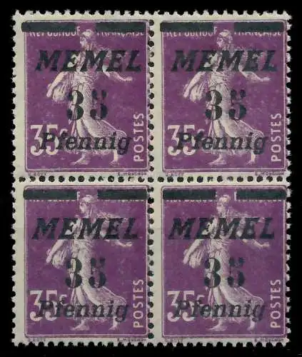 MEMEL 1922 Nr 84 postfrisch VIERERBLOCK 887A8E