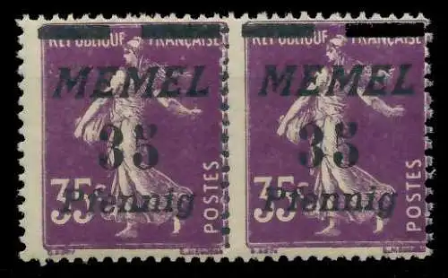 MEMEL 1922 Nr 84 postfrisch WAAGR PAAR 887AAA