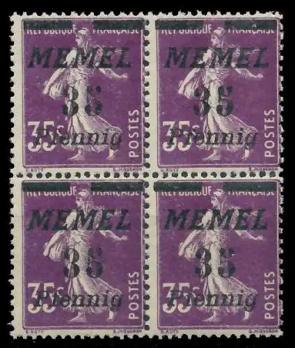 MEMEL 1922 Nr 84 postfrisch VIERERBLOCK 887AAE