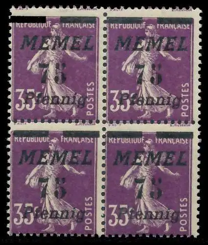 MEMEL 1922 Nr 62 postfrisch VIERERBLOCK 887B3E