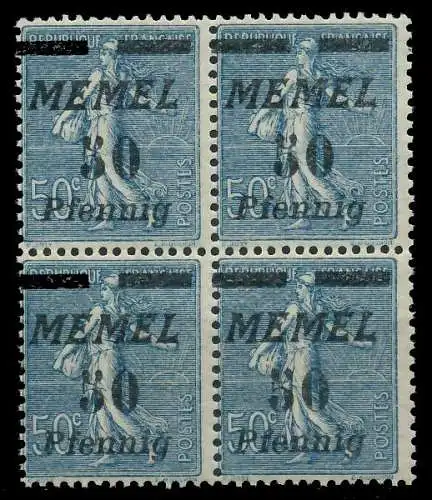MEMEL 1922 Nr 61b postfrisch VIERERBLOCK 887B76