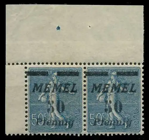 MEMEL 1922 Nr 61b postfrisch WAAGR PAAR ECKE-OLI 887B82