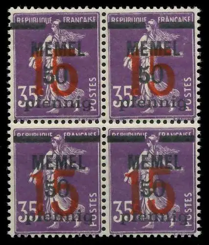 MEMEL 1921 Nr 48 postfrisch VIERERBLOCK 887BCA