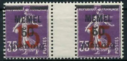 MEMEL 1921 Nr 48ZW postfrisch ZW-STEG PAAR 887BEA