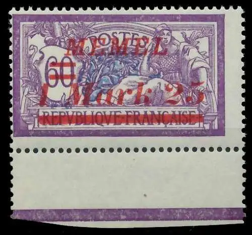 MEMEL 1922 Nr 65 postfrisch URA 887C2E