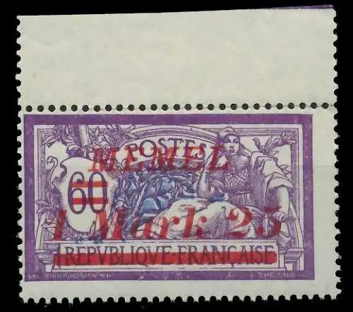 MEMEL 1922 Nr 65 postfrisch ORA 887C5E