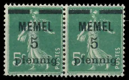 MEMEL 1920 Nr 18b postfrisch WAAGR PAAR 887CAE