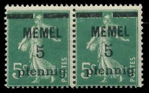 MEMEL 1920 Nr 18b postfrisch WAAGR PAAR 887CDE