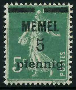 MEMEL 1920 Nr 18b postfrisch 887D06