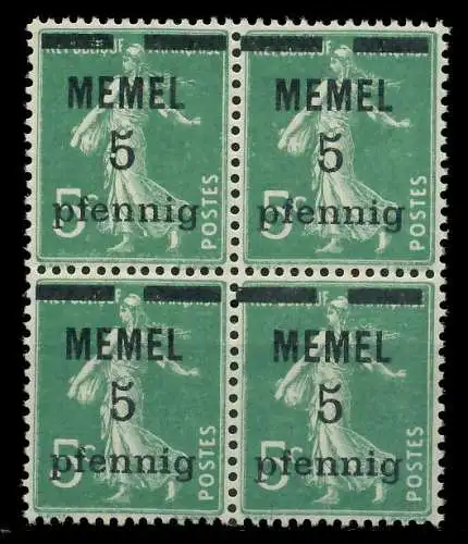 MEMEL 1920 Nr 18b postfrisch VIERERBLOCK 887D0A